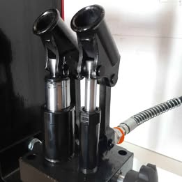 Pressa idraulica da 30 tonnellate, pistone mobile e pompa a 2 velocità.